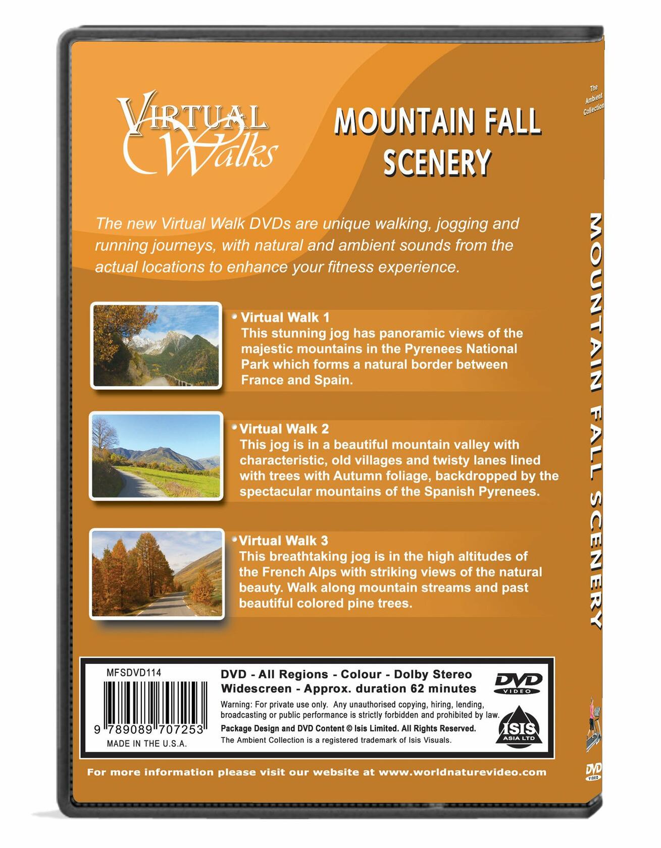 Virtual Walks - Mountain Fall Scenery for indoor walking, treadmill and cycling workouts [DVD] - Very Good