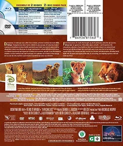 Disneynature : Félins d'Afrique / African Cats (Bilingual DVD Combo) [Blu-ray + DVD] (Version française)