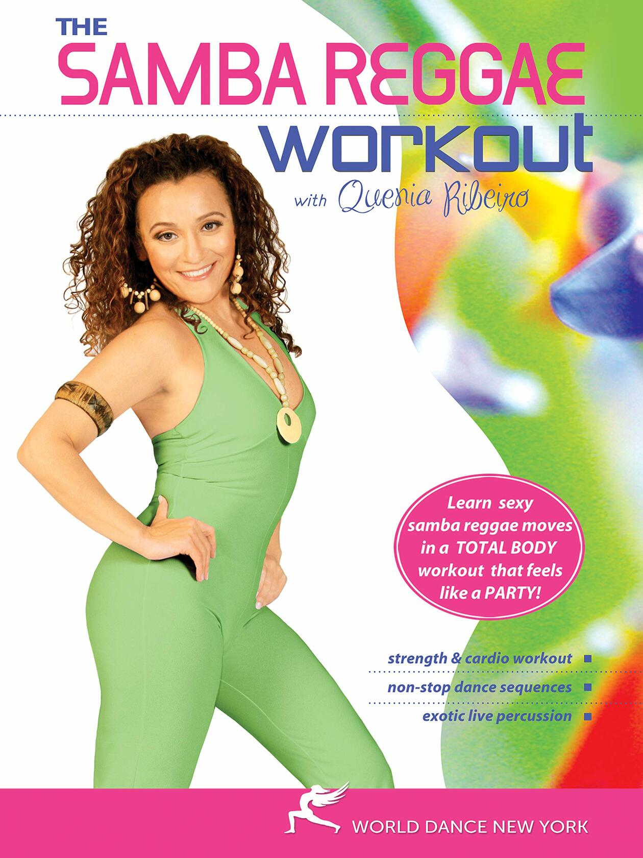 The Samba Reggae Workout, with Quenia Ribeiro: Samba dance fitness classes, Samba dance instruction, Dance fitness cardio workout [DVD] - Very Good