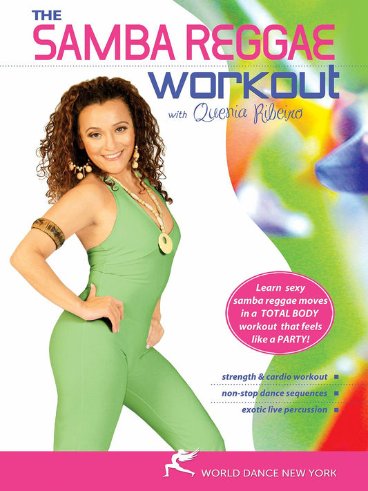 The Samba Reggae Workout, with Quenia Ribeiro: Samba dance fitness classes, Samba dance instruction, Dance fitness cardio workout [DVD] - Very Good