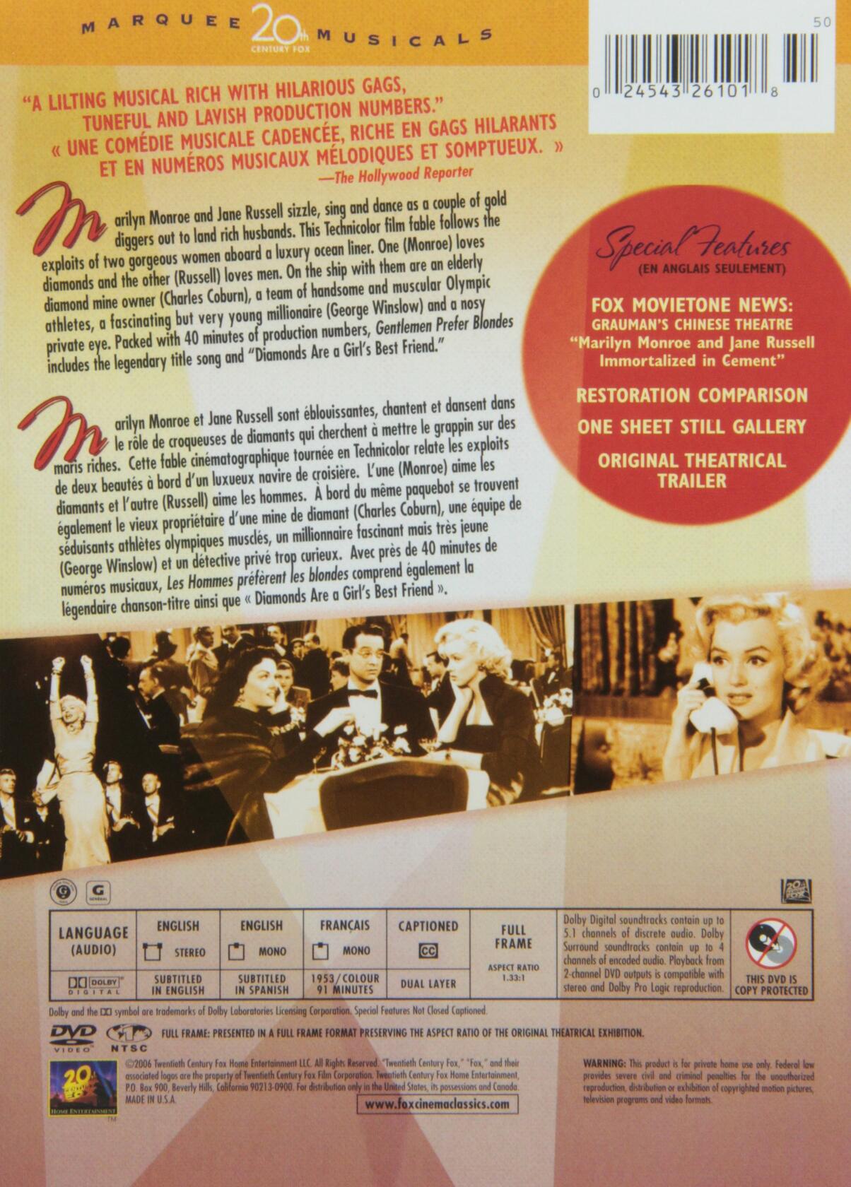 Gentlemen Prefer Blondes [DVD] - Very Good