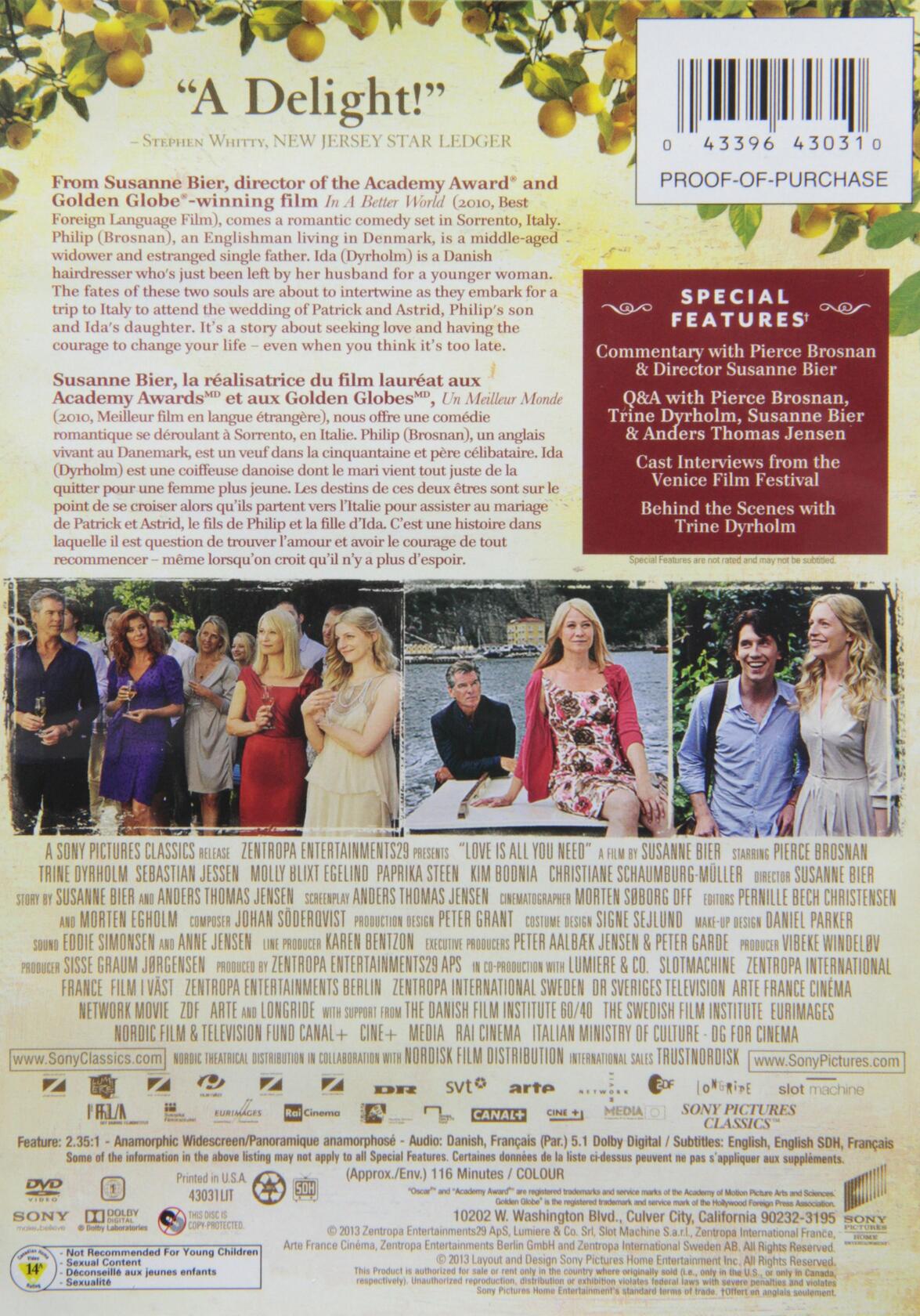 Love is All You Need Bilingual [DVD] - Good