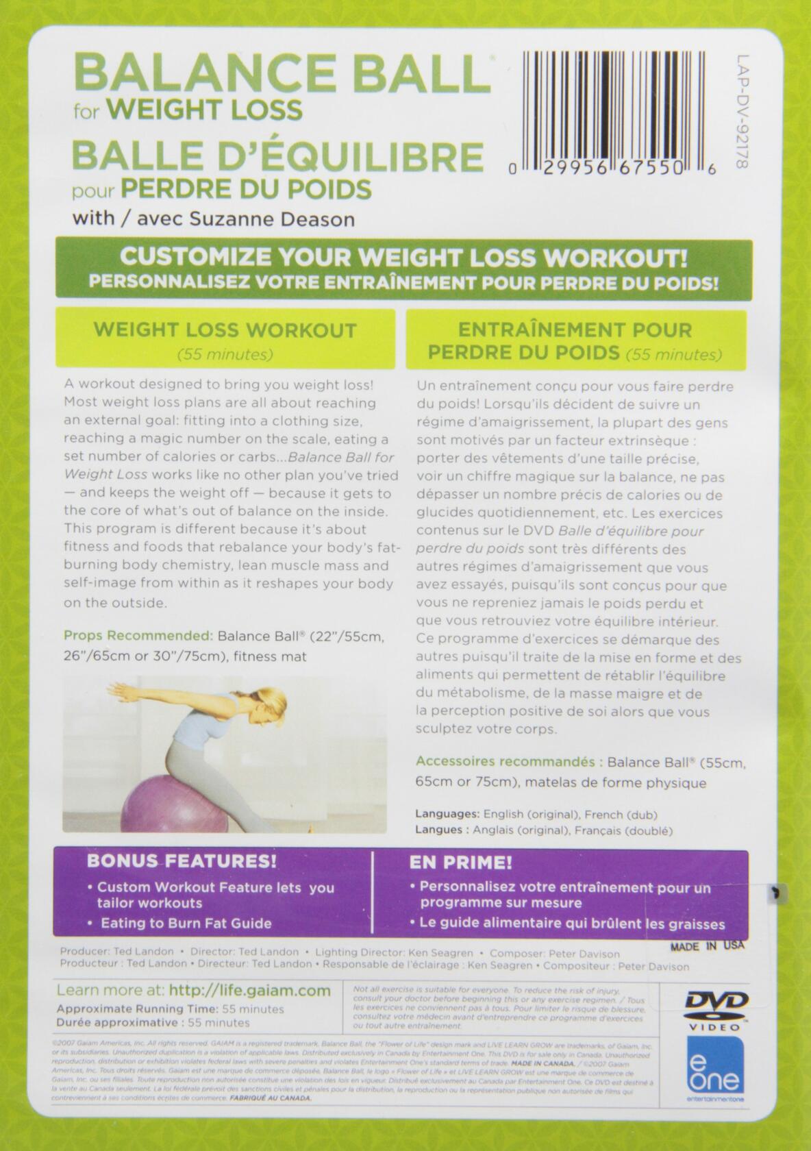 BALANCEBALL FOR WEIGHT LOSS [DVD] - Very Good