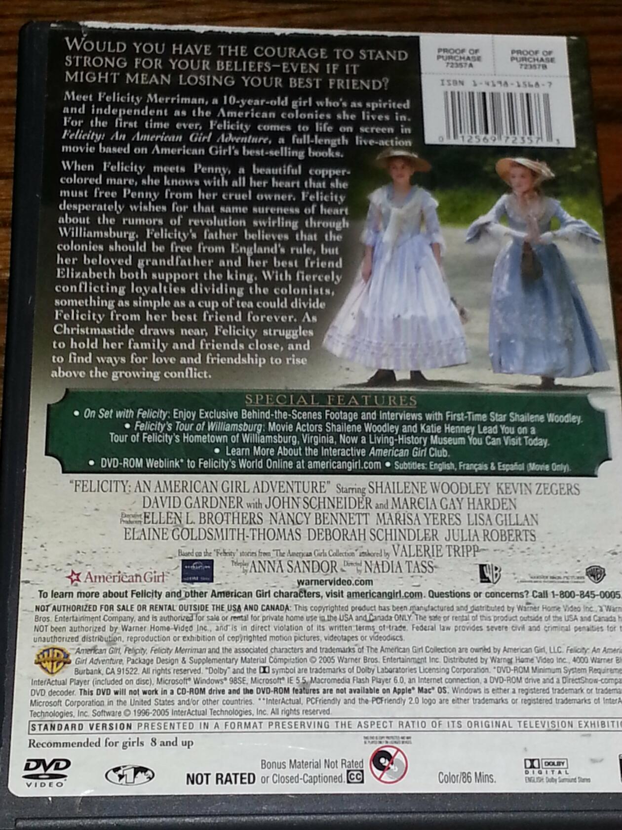 Felicity: An American Girl Adv (Sous-titres français) - Very Good