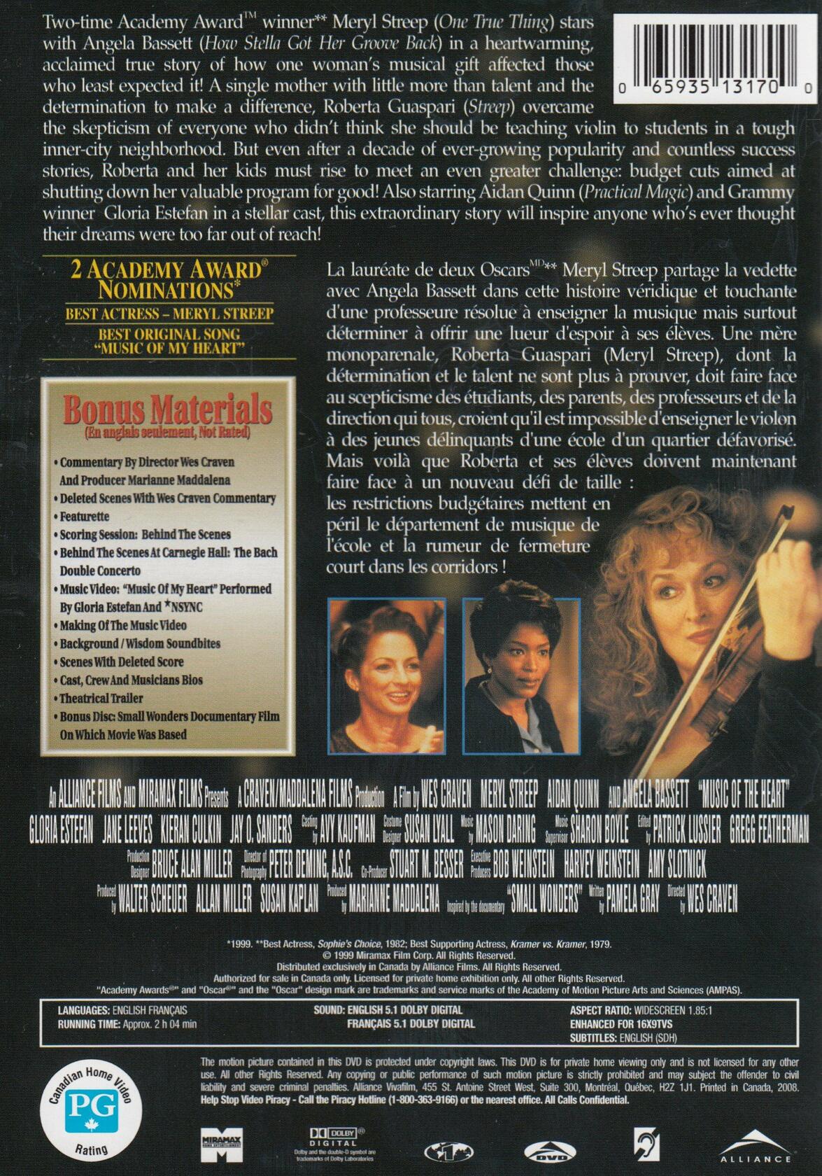 Music of the Heart [DVD] - Very Good