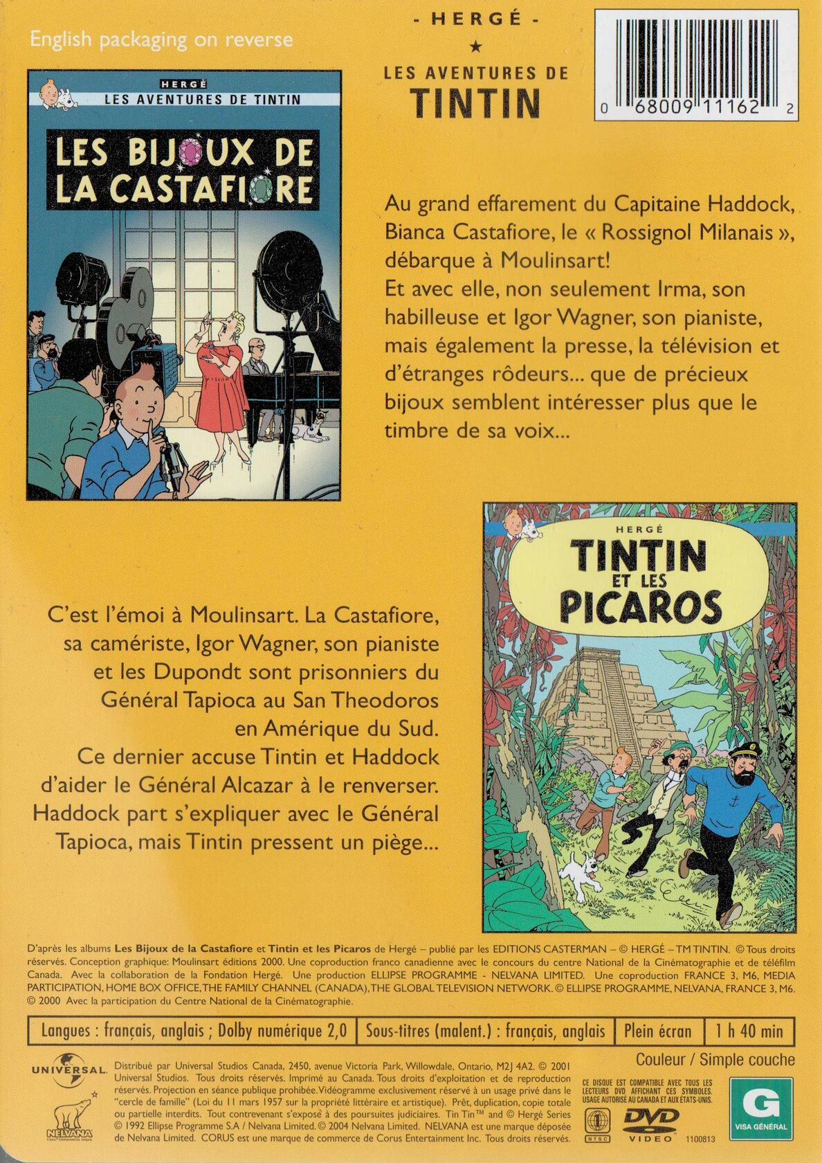 Les Adventures de Tintin, Vol. 10 - Les Bijoux de la Castafiore / Tintin et les Picaros [DVD] - Very Good