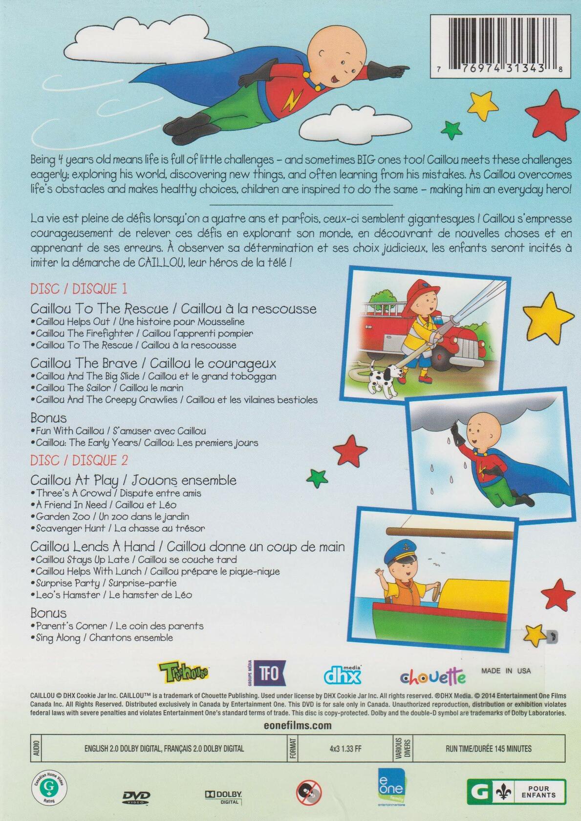 Caillou Classics: Volume 5: Caillou To The Rescue (Bilingual) [DVD] - Very Good