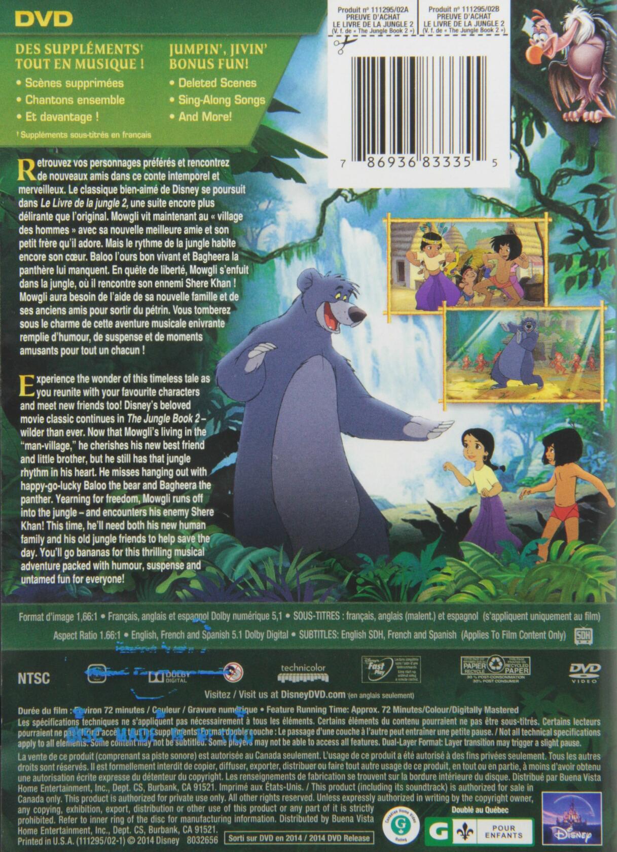 The Jungle Book 2 (Bilingual) [DVD]