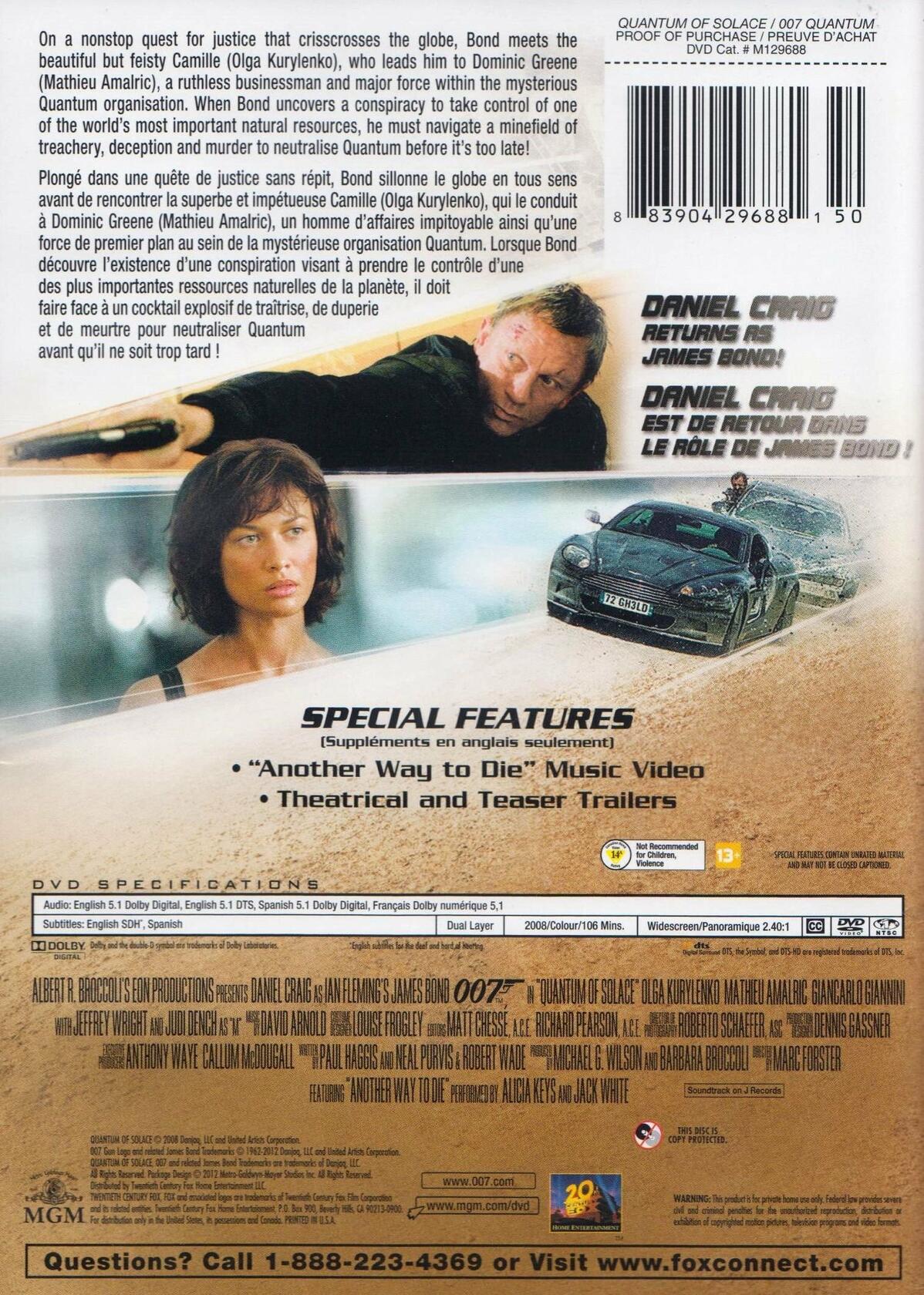 Quantum of Solace (Bilingual) [DVD] - Very Good