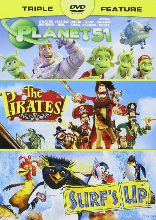 Pirates! Band of Misfits, the / Planet 51 / Surf's up - Vol [DVD] - Very Good