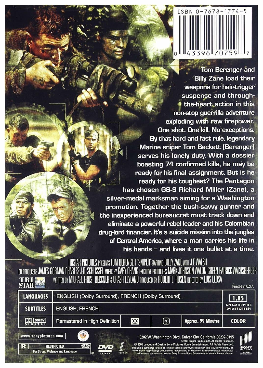 Sniper (Bilingual) [DVD] - Very Good