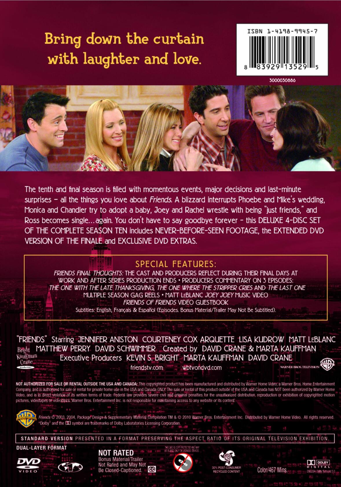 Friends: The Complete Tenth and Final Season [DVD] - Very Good