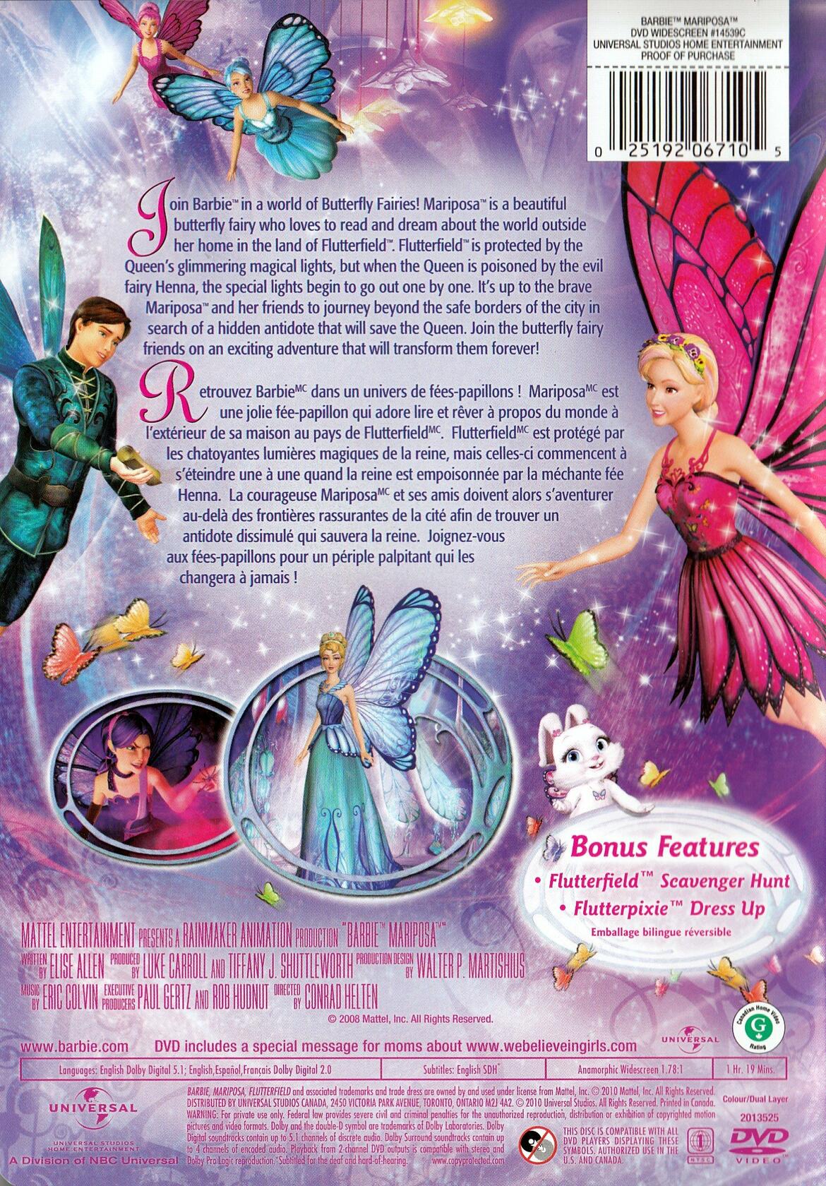 Barbie Mariposa (Bilingual) [DVD] - Very Good