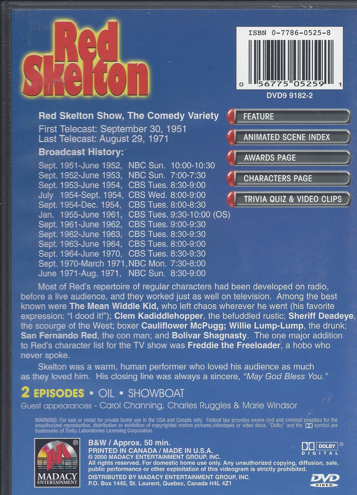 Red Skelton: Oil/Showboat [DVD] - Very Good