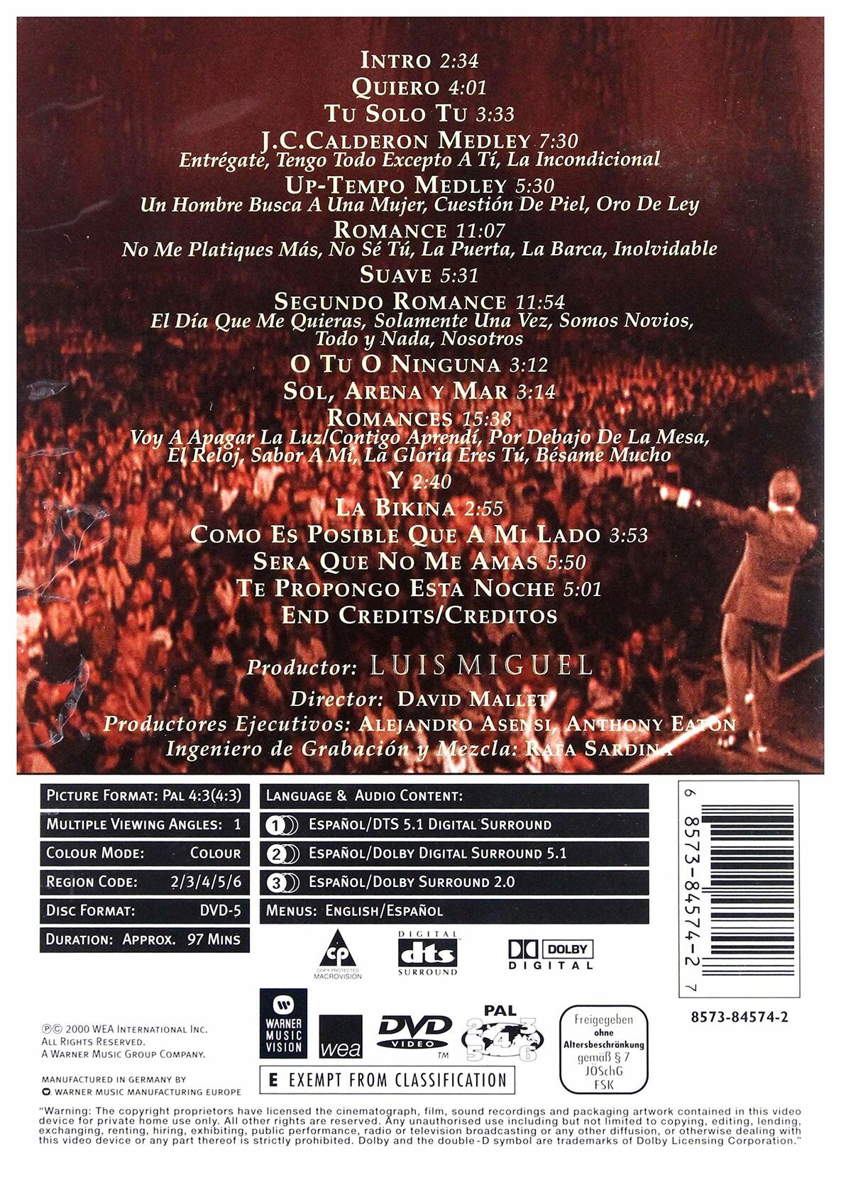 Luis Miguel: Vivo [DVD] - Very Good