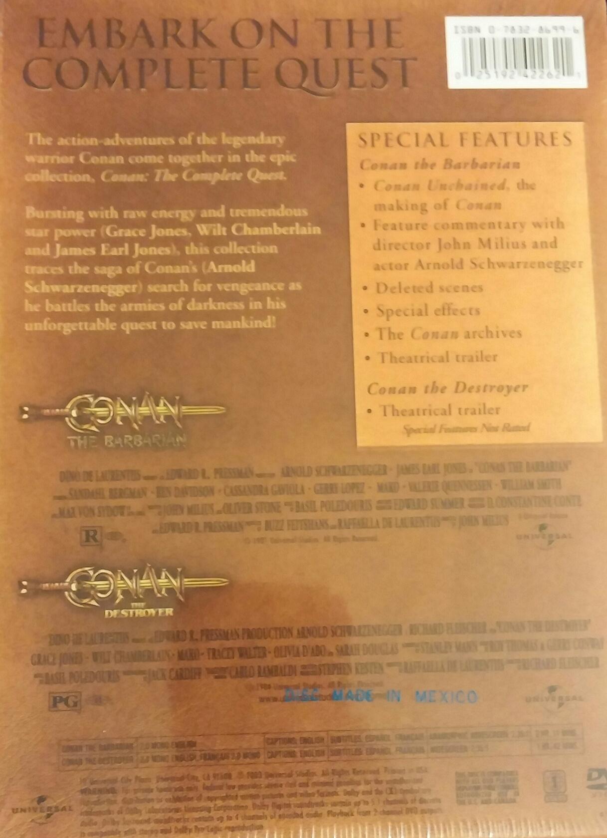 Conan: The Complete Quest (Conan The Barbarian/Conan The Destroyer) [Import] [DVD] - Very Good