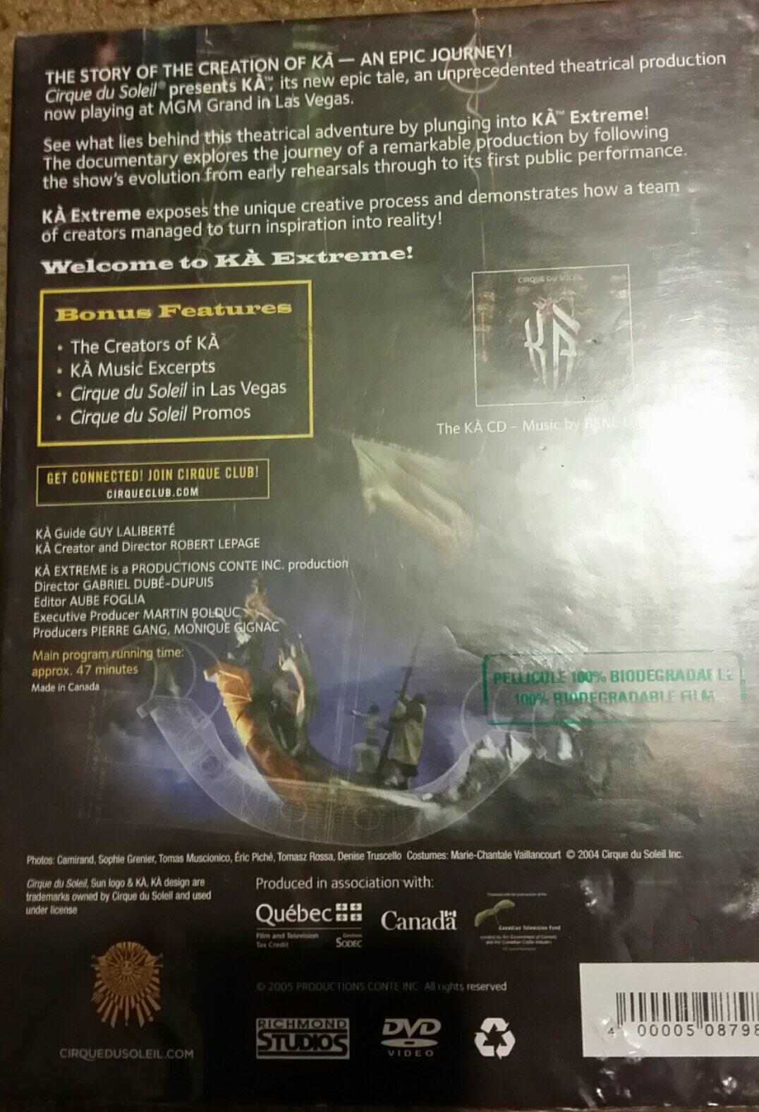 Cirque Du Soleil: Ka Extreme - The Story of the Creation of KA - An Epic Journey DVD [DVD] - Good