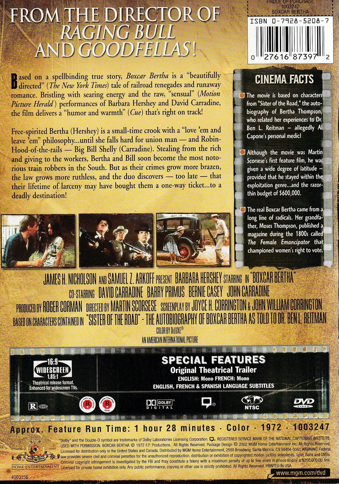 Boxcar Bertha (Widescreen) (Bilingual) [DVD] - Very Good
