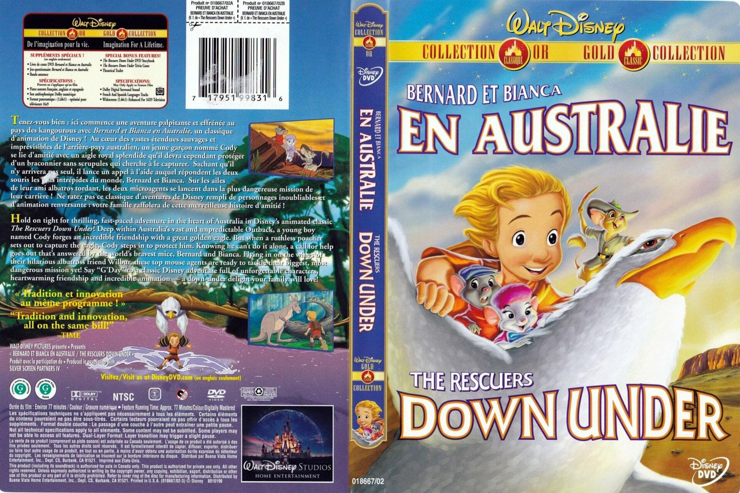 Rescuers Down Under [DVD] - Very Good