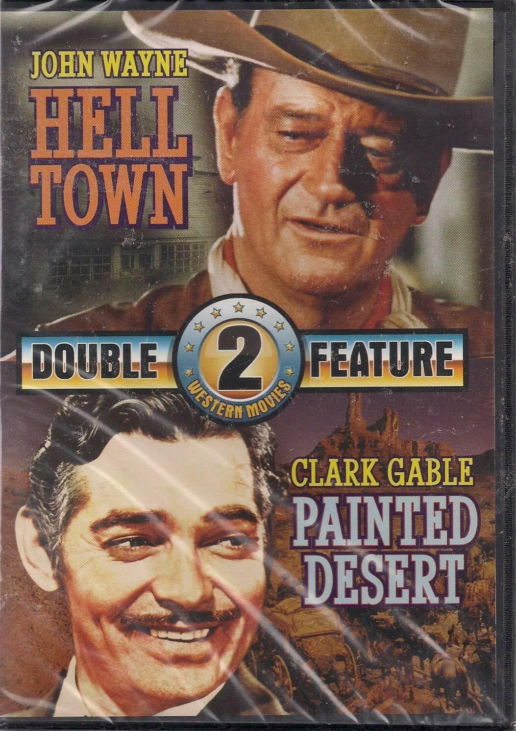 Hell Town & Painted Desert Double Feature DVD John Wayne Clark Gable [DVD] - Very Good