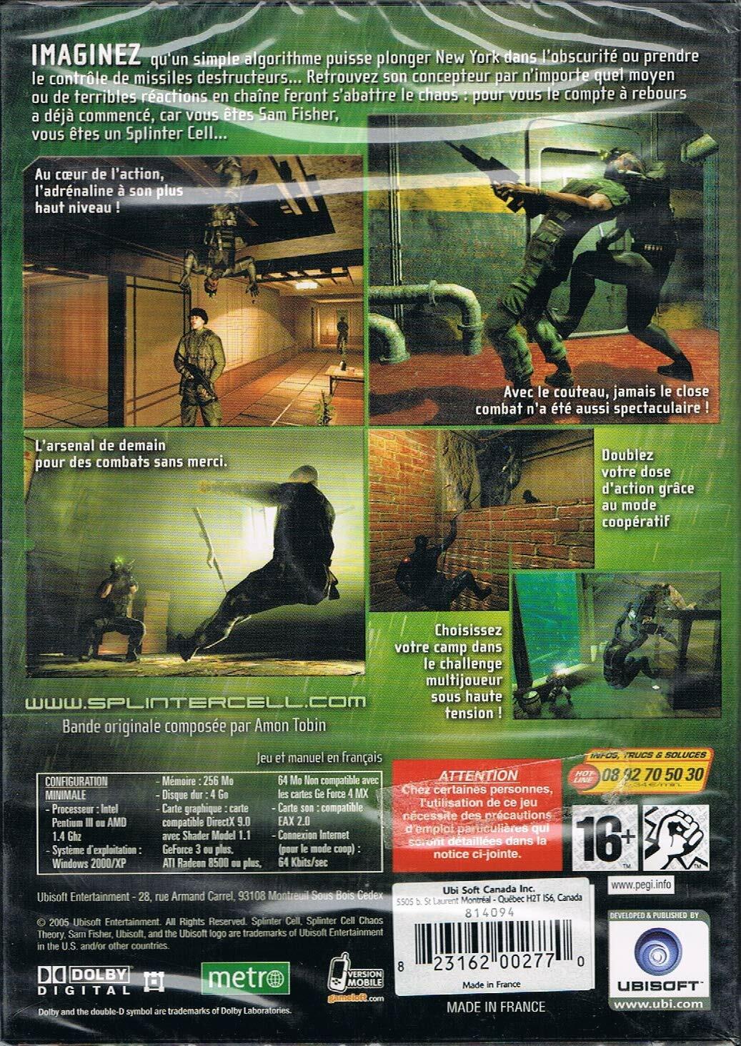 Splinter Cell: Chaos Theory (DVD) (vf) [video game] - Very Good