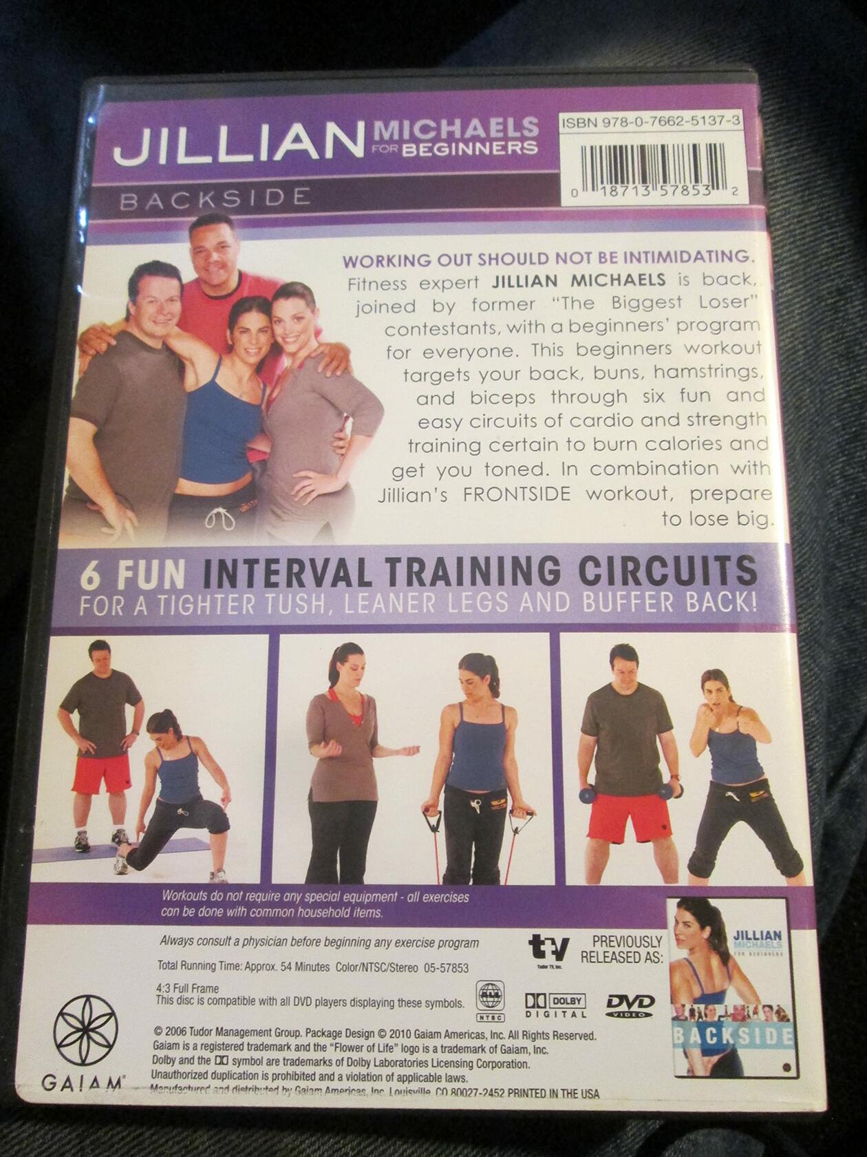 FIT FOR LIFE LLC JILLIAN MICHAELS-FOR BEGINNERS BACKSIDE (DVD)-NLA D05-57853D - Very Good