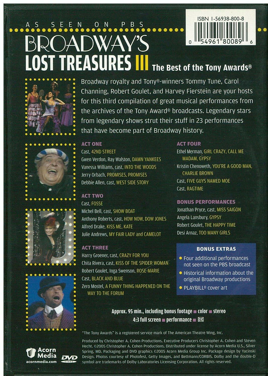 Broadways Lost Treasures Vol 3 [DVD] - Very Good