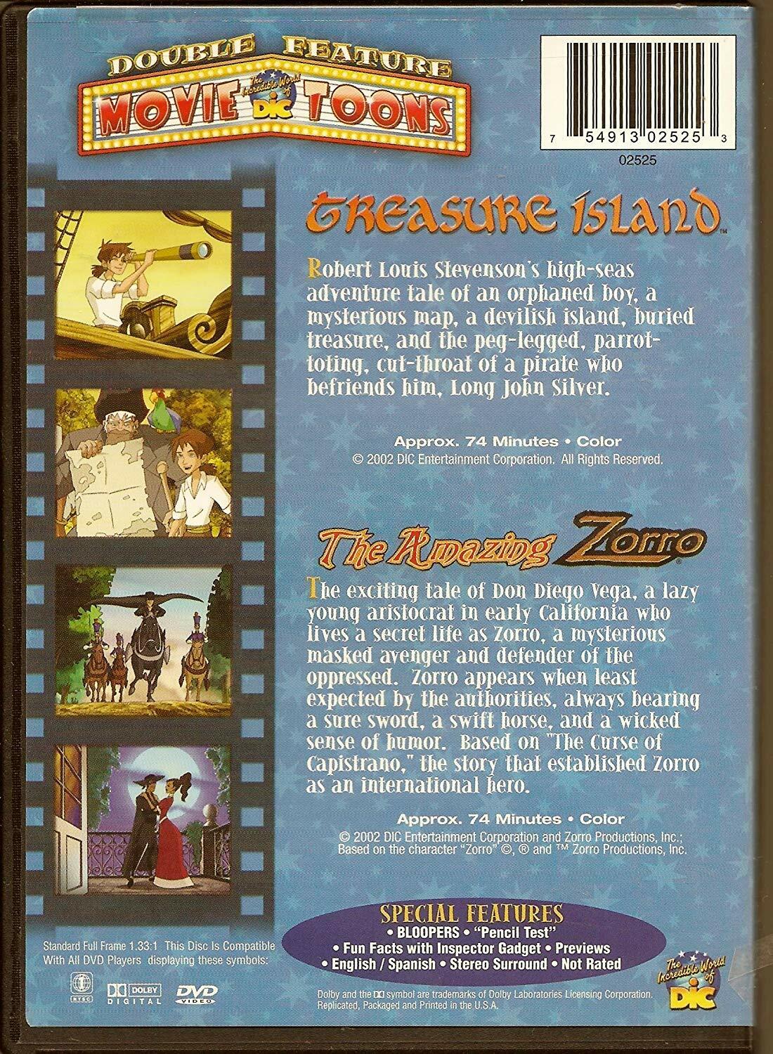 The Amazing Zorro/ Treasure Island (Double Feature) [DVD] - Very Good