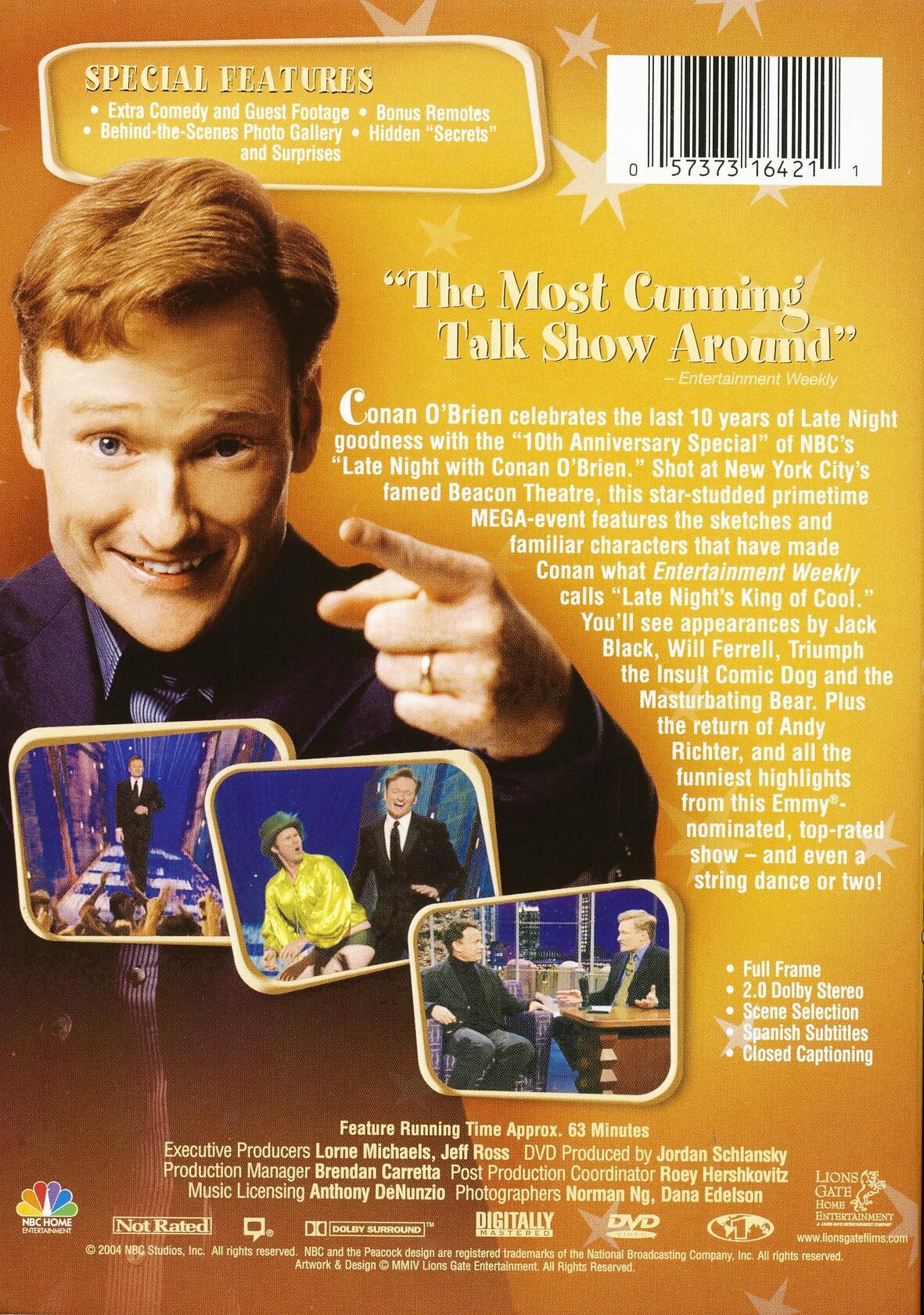 Late Night With Conan O'Brien: 10th Anniversary Special [DVD] - Very Good