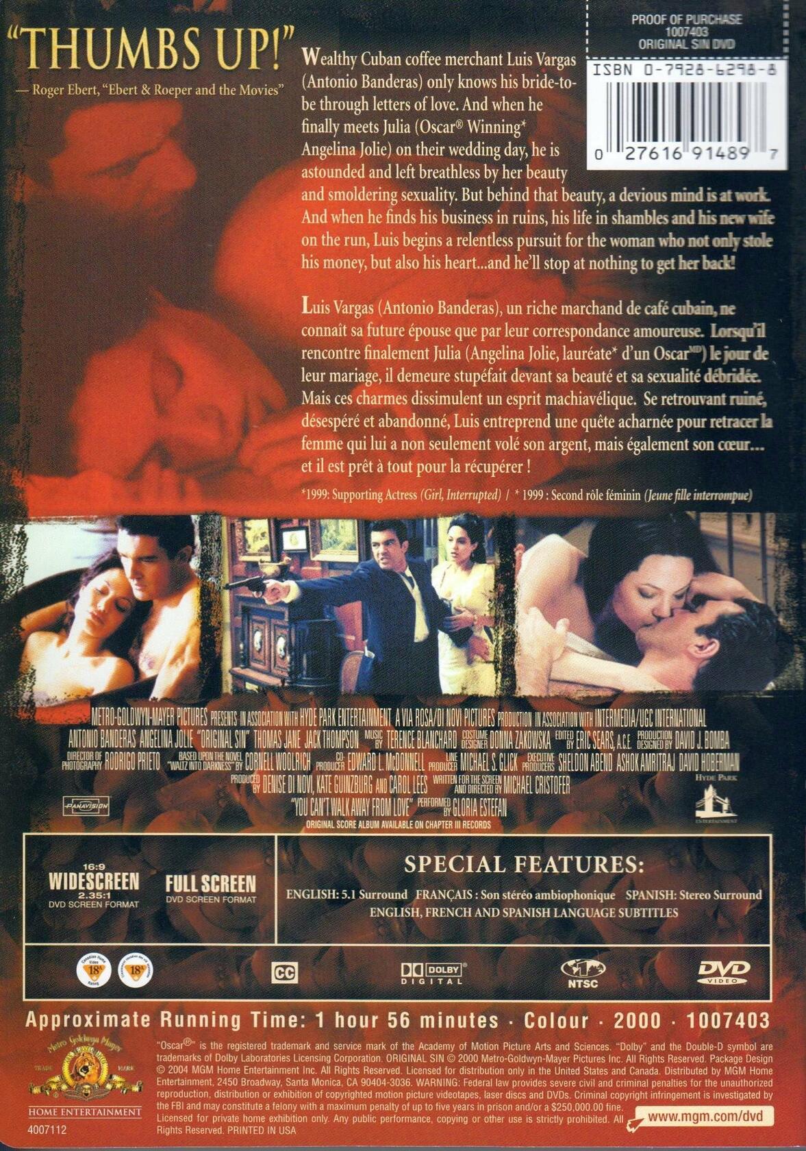 Original Sin [DVD]