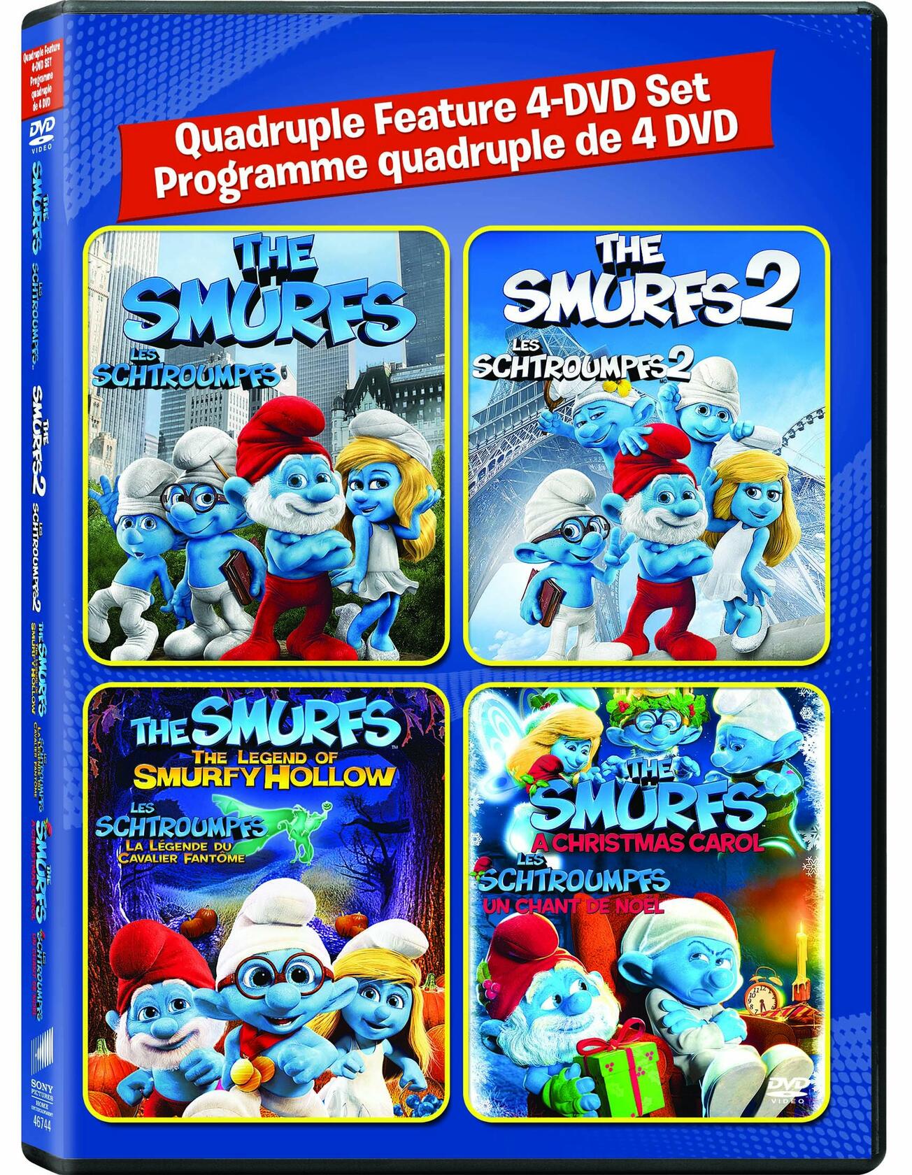 Smurfs: 4 Film Collection ( Smurfs / Smurfs 2 / Legend of Smurfy Hollow/ Smurfs Christmas Carol) (Bilingual) [DVD] - Very Good