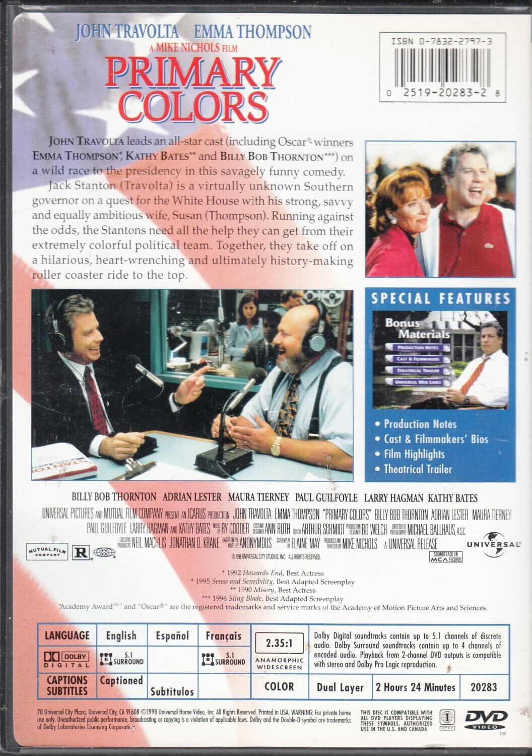 Primary Colors (Widescreen) [DVD] - Very Good