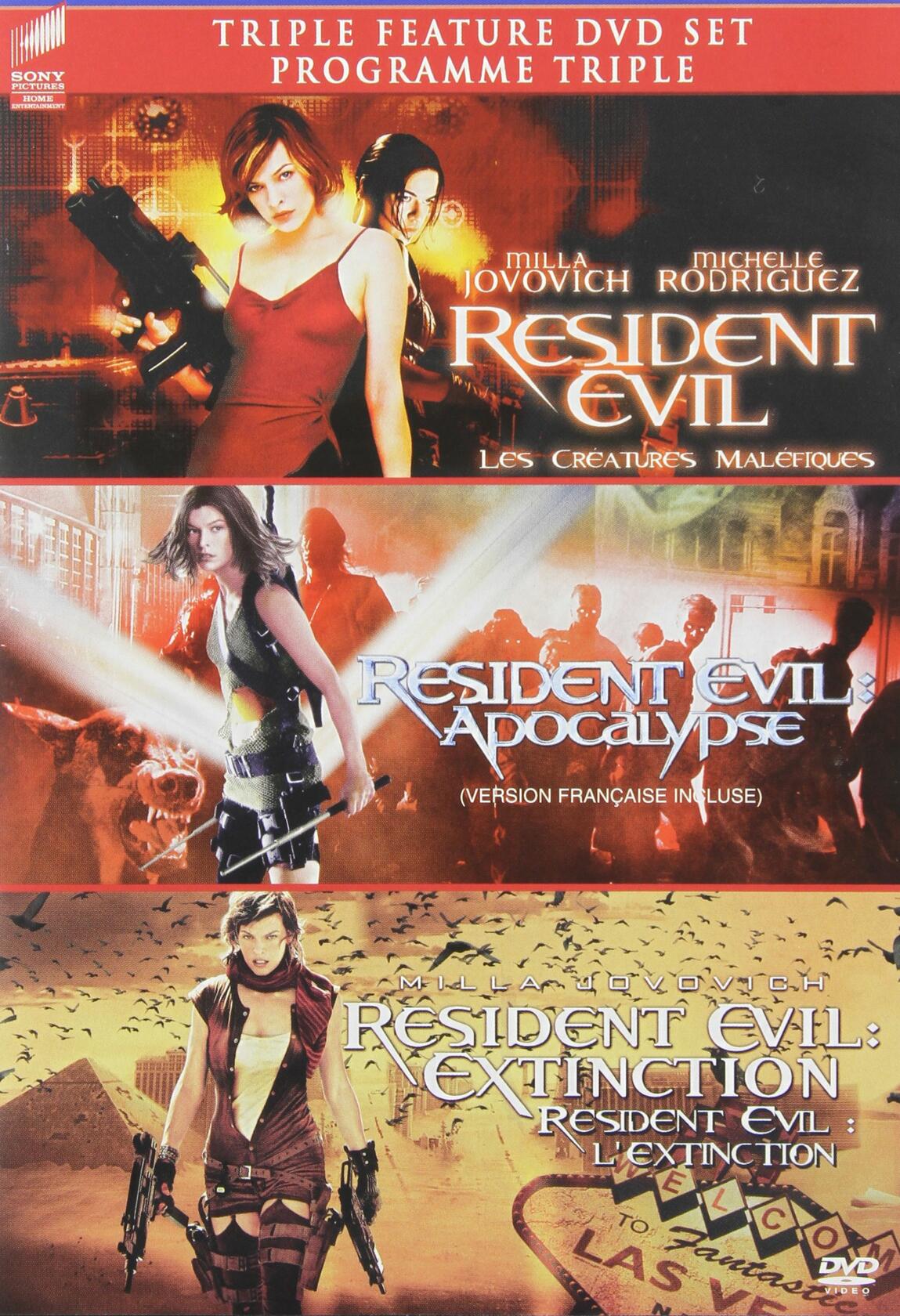 Resident Evil 1-3 Triple Feature Bilingual [DVD] - Very Good