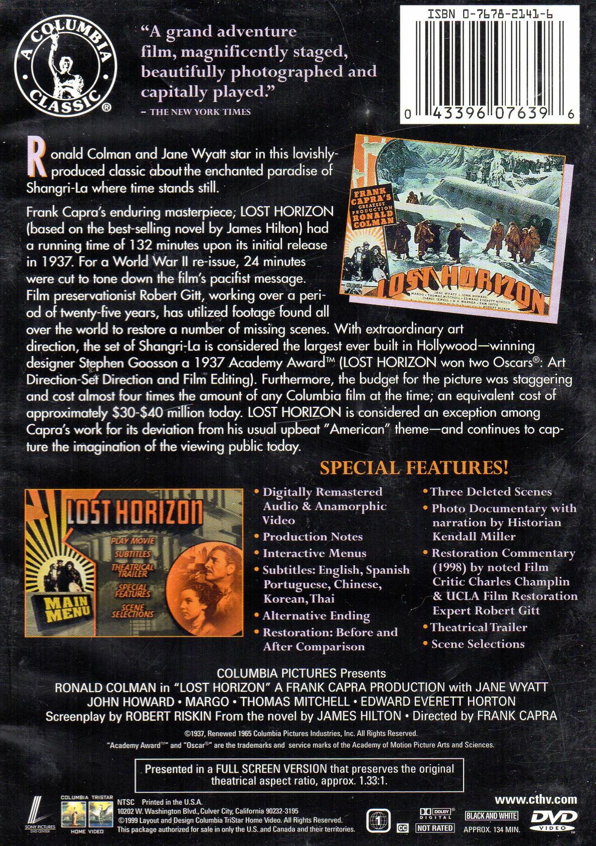 Lost Horizon [DVD] - Very Good