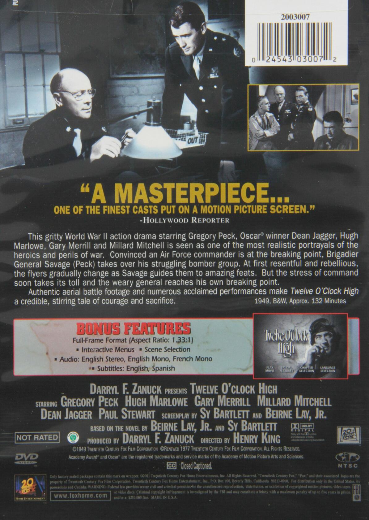 Twelve O'Clock High [DVD] - Very Good