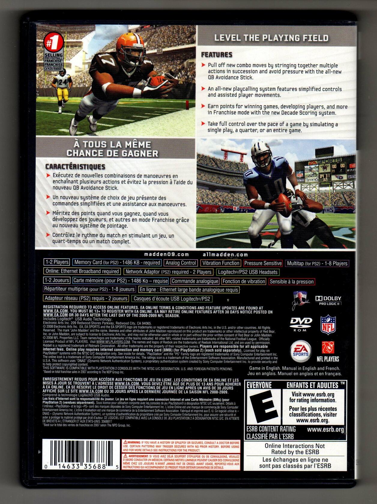 Madden NFL 09 - PlayStation 2 [video game] - Very Good
