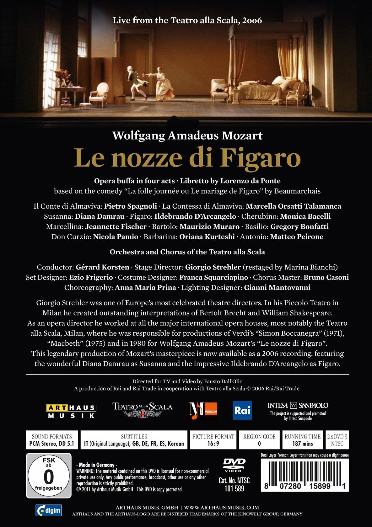 Mozart, Wolfgang Amadeus - Le Nozze Di Figaro [DVD] - Very Good