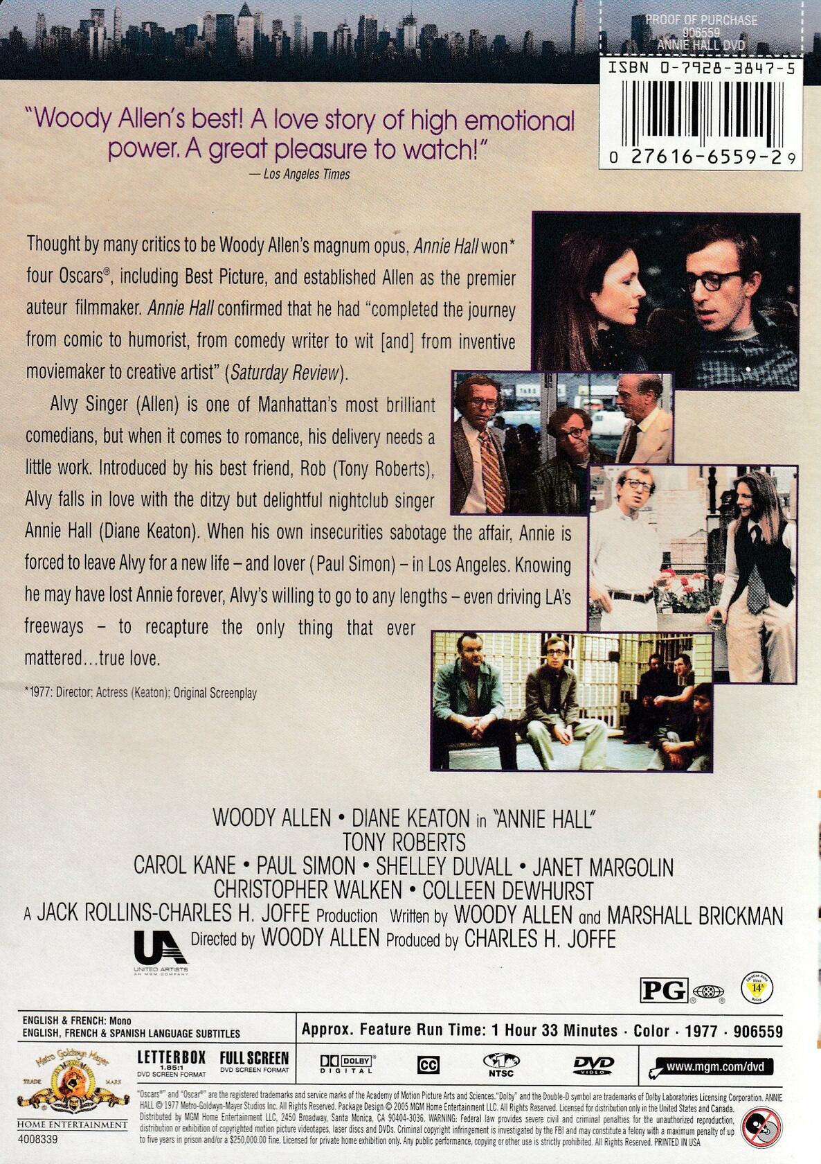 Annie Hall (Widescreen/Full Screen) [DVD] - Very Good