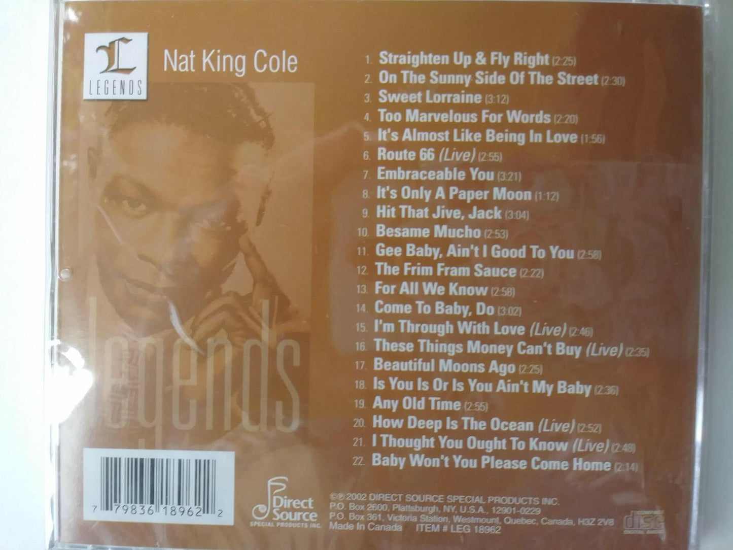 Legends [Audio CD] Nat King Cole - Very Good