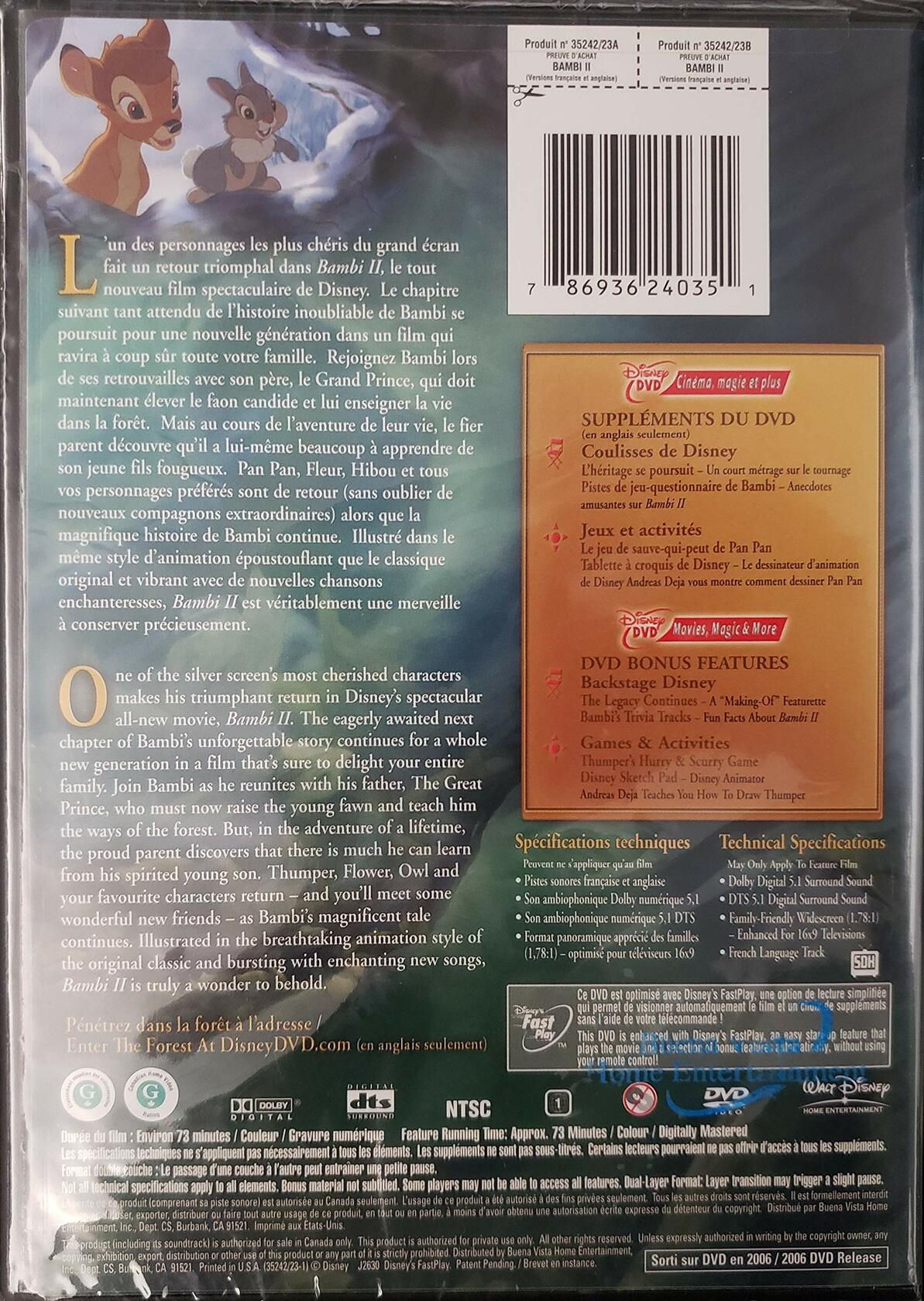 Bambi II (Version française) (Bilingual) - Very Good