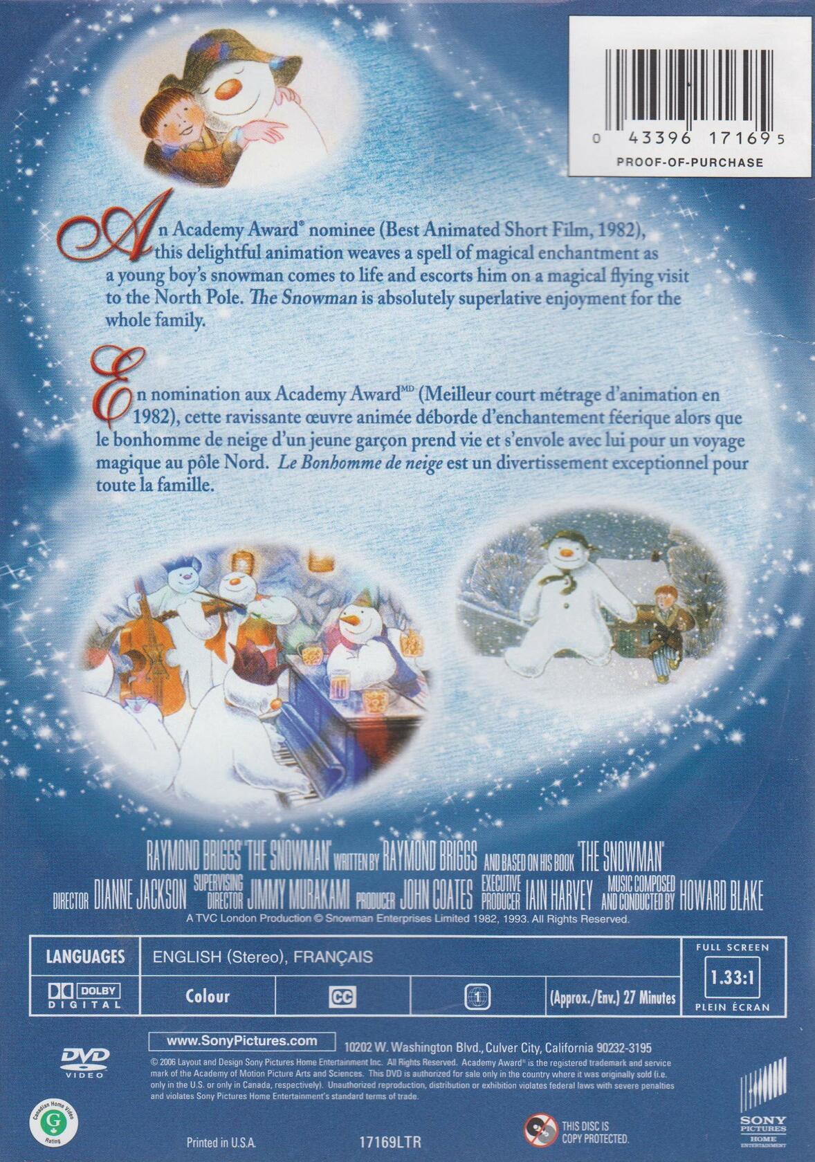 The Snowman Bilingual [DVD] - Very Good