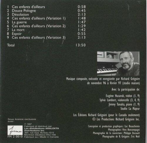 ces enfants d'ailleurs -1997 [Audio CD] RICHARD GREGOIRE - Very Good