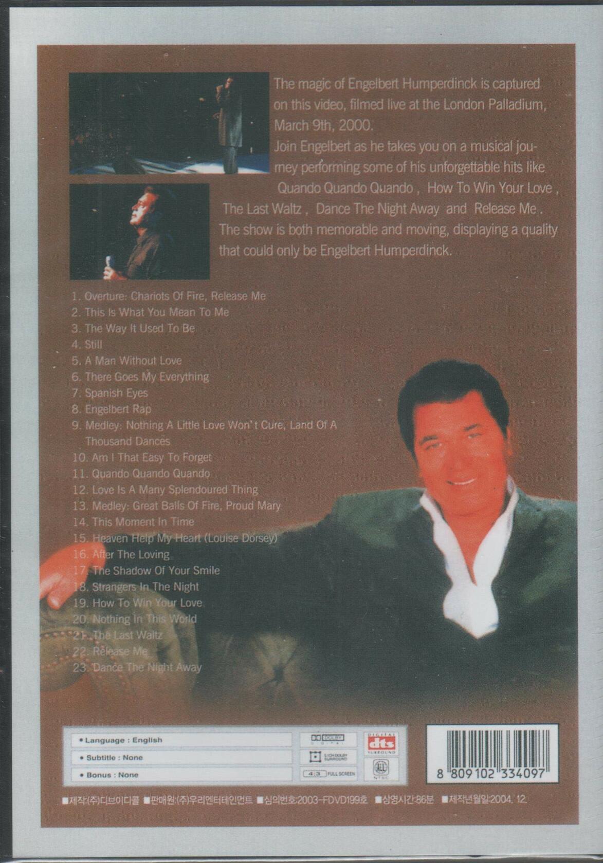 Humperdinck E-Live at London Palladium [DVD] - Very Good