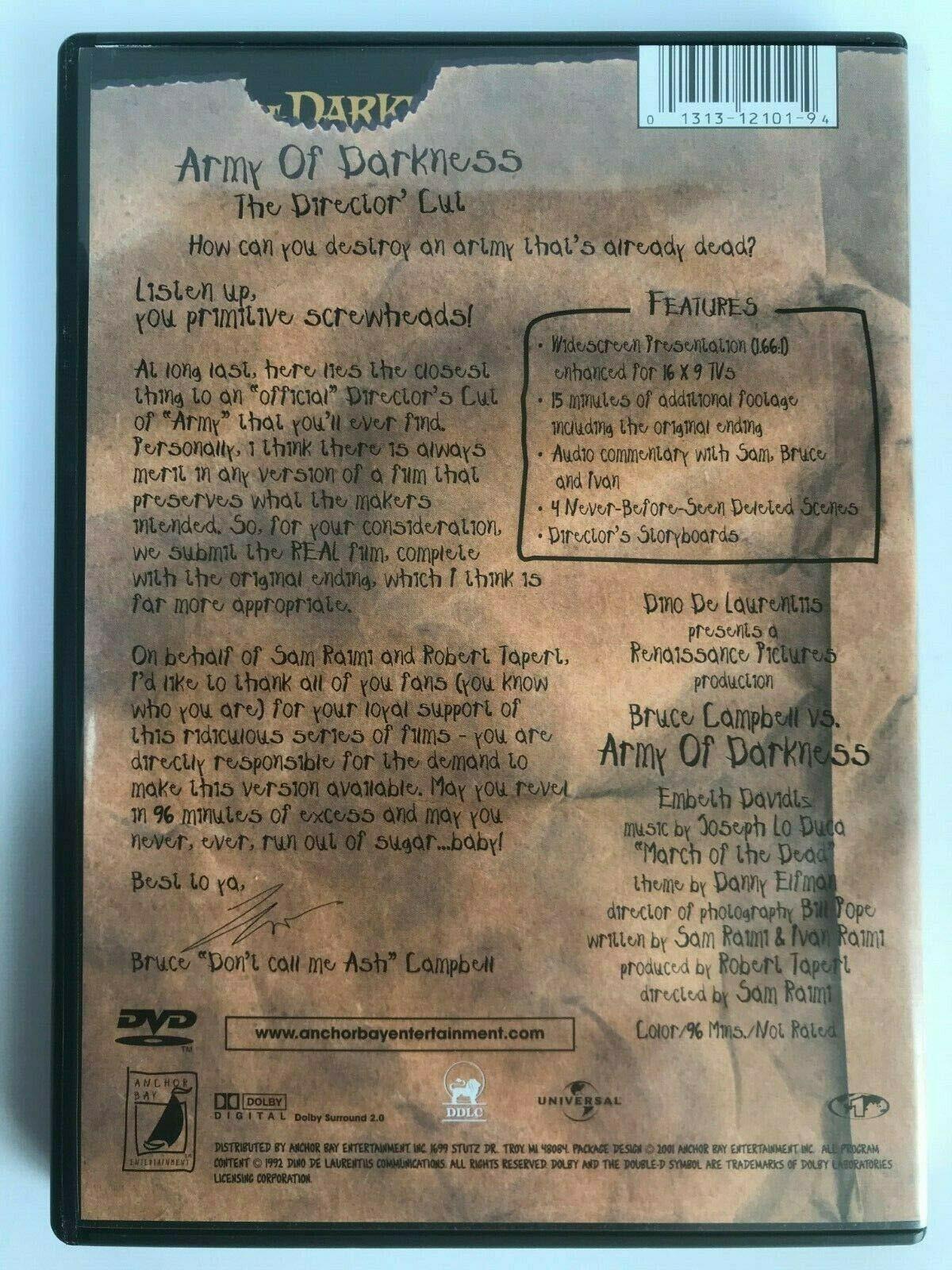 Bruce Campbell vs. Army Of Darkness: The Director's Cut - Official Bootleg Edition (Widescreen) [Import] [DVD] - Very Good