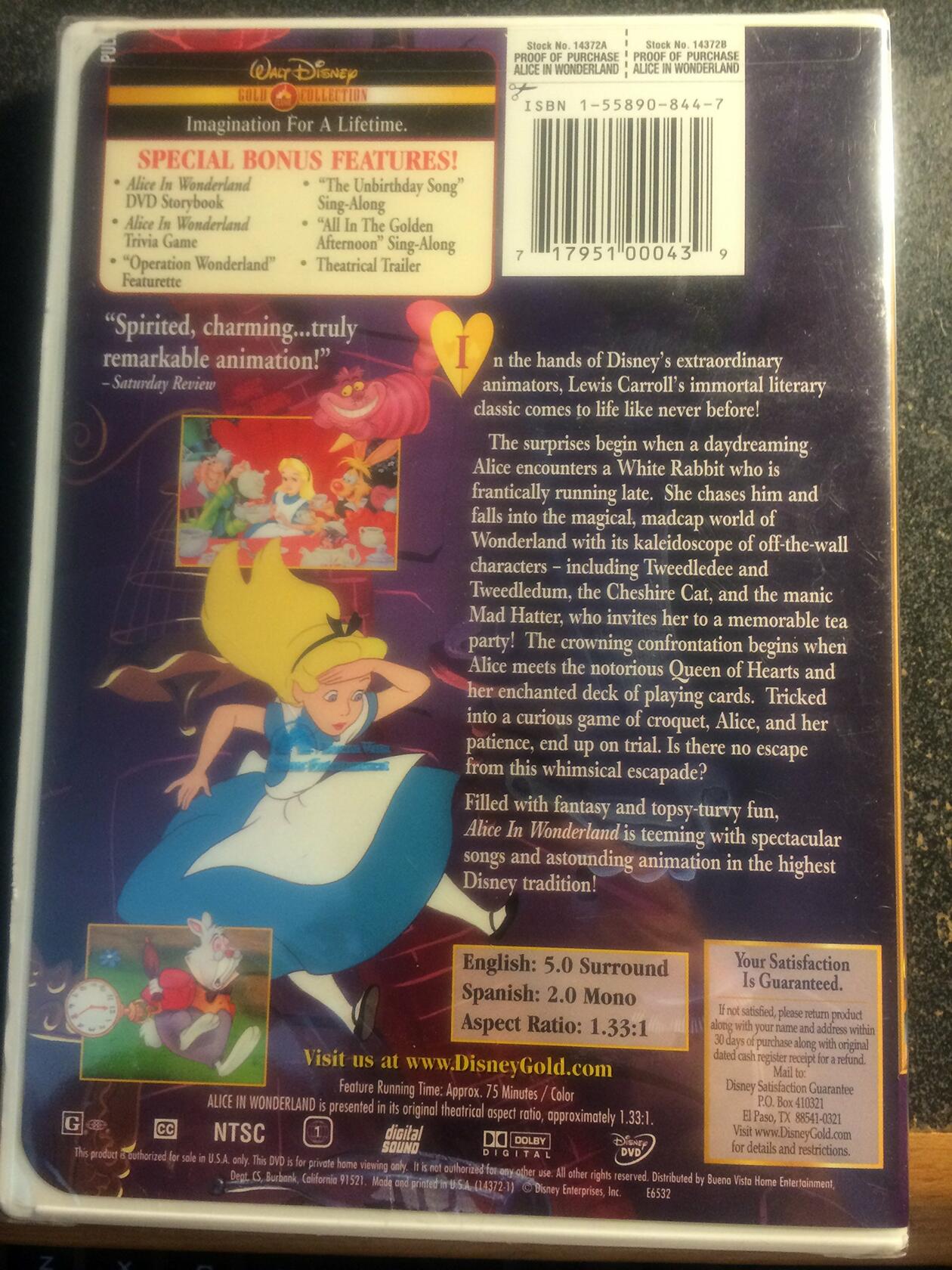 Alice in Wonderland (Full Screen) J.K.Rowling - Very Good