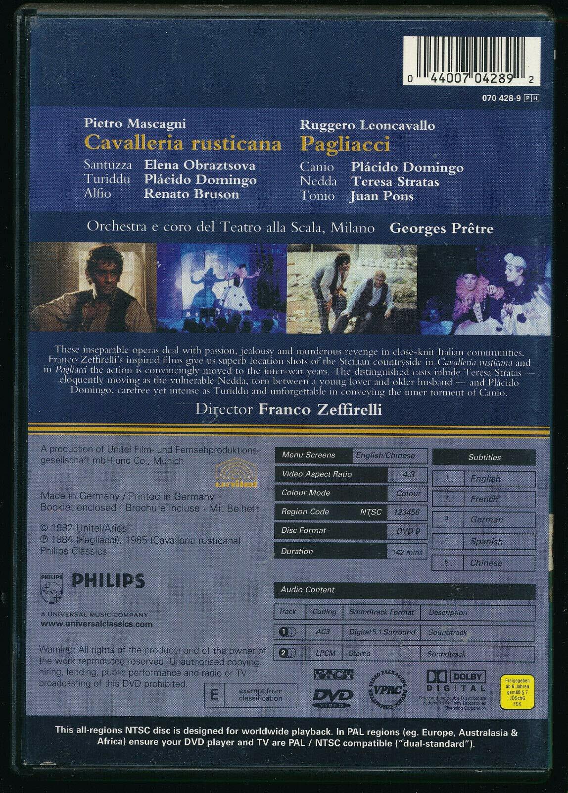 Cavalleria Rusticana/Pagliacci [Import] [DVD] - Very Good