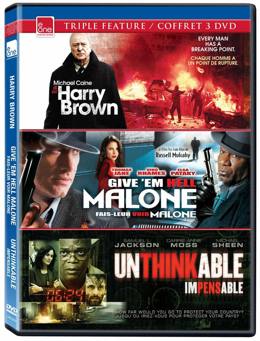 Harry Brown / Give Em Hell Malone / Unthinkable (Programme Triple) (Bilingual) [DVD] - Very Good