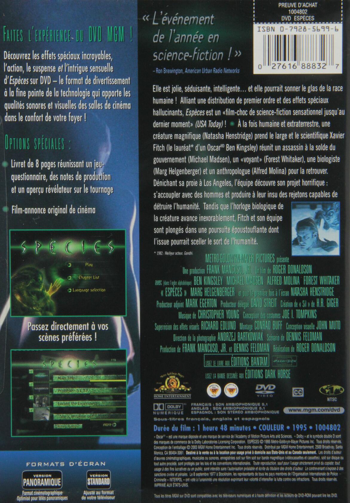Species [DVD] - Good