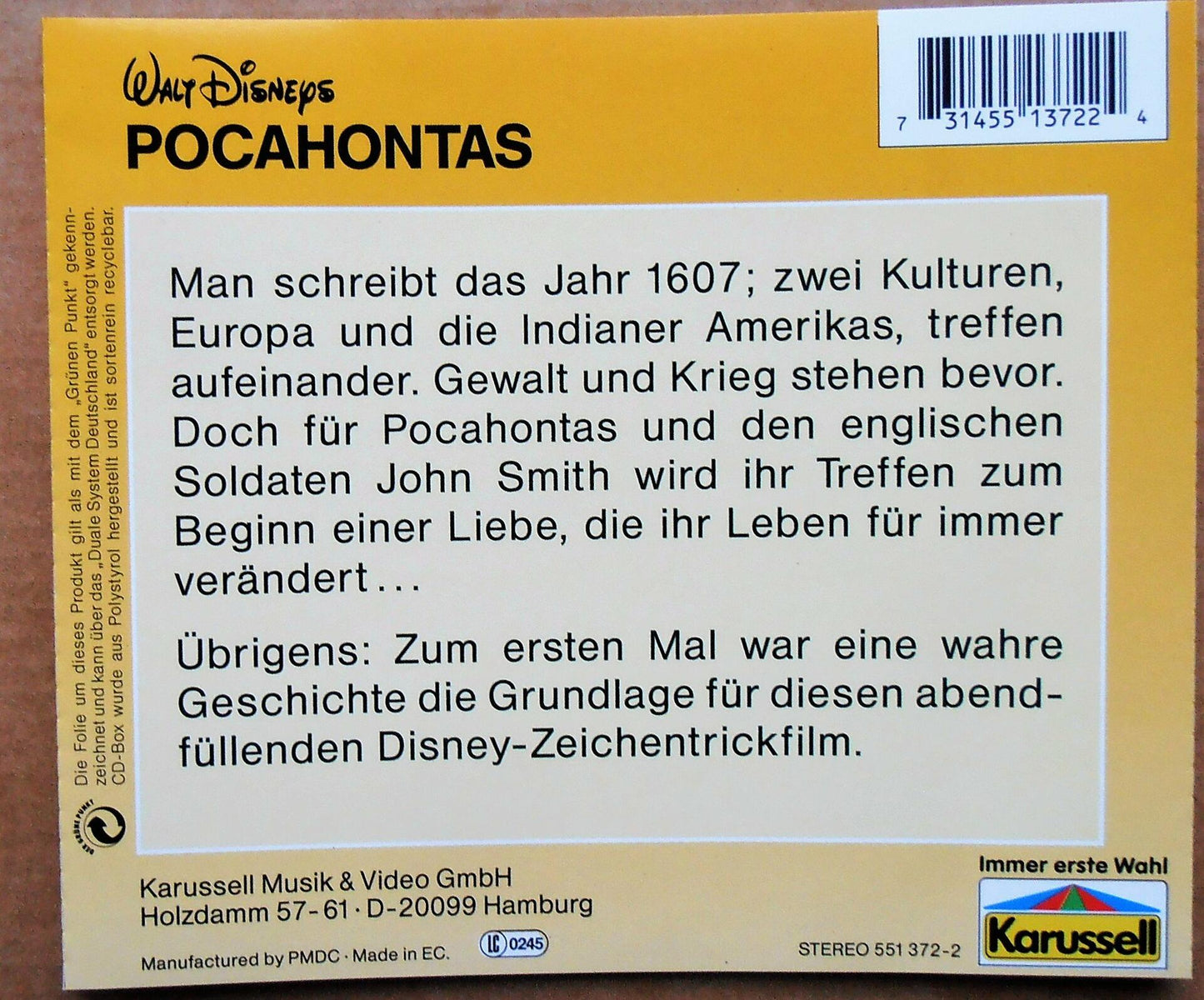 Pocahontas [Audio CD] - Very Good