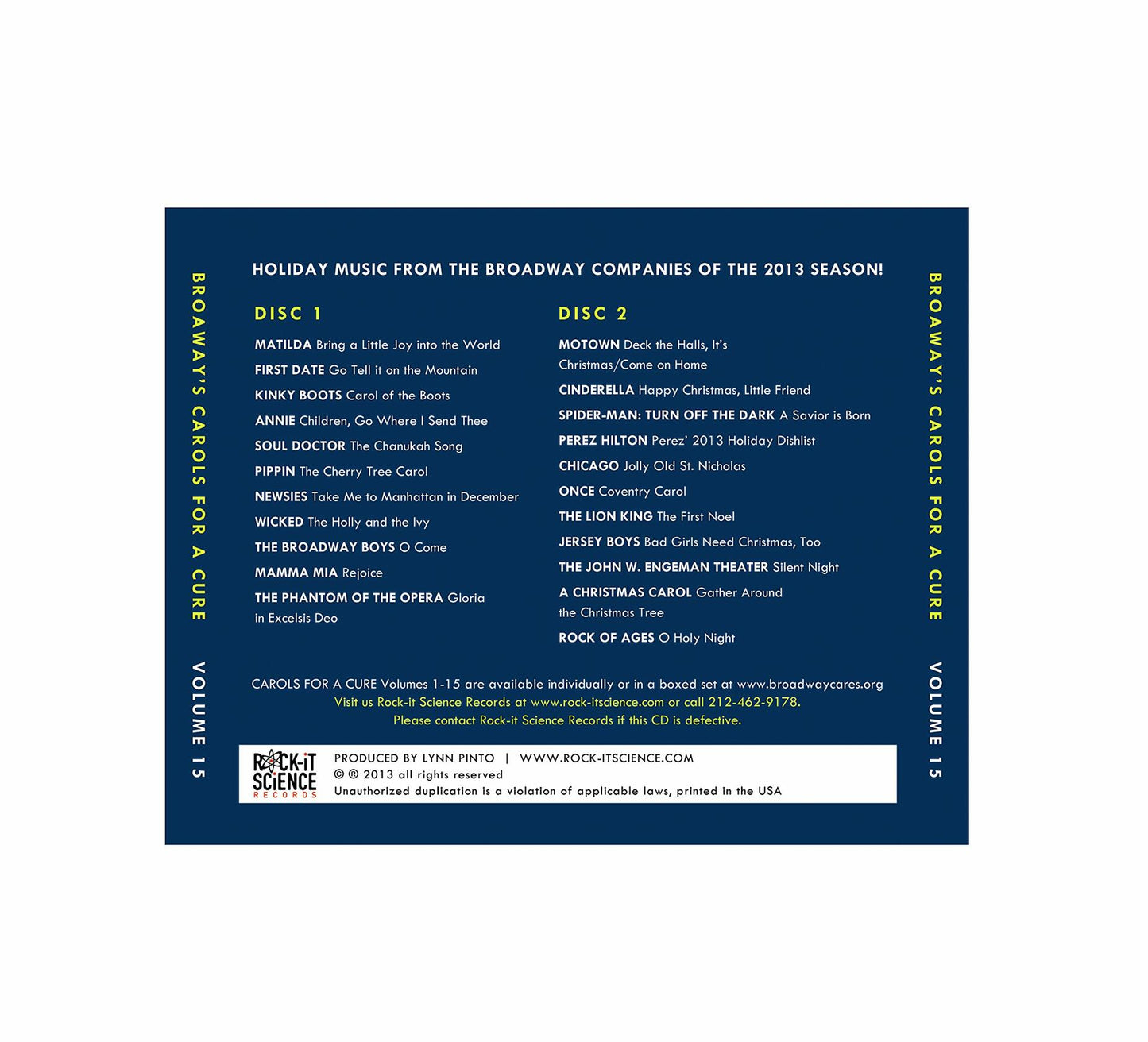 Broadway's Carols for a Cure, Vol. 15 [Audio CD]